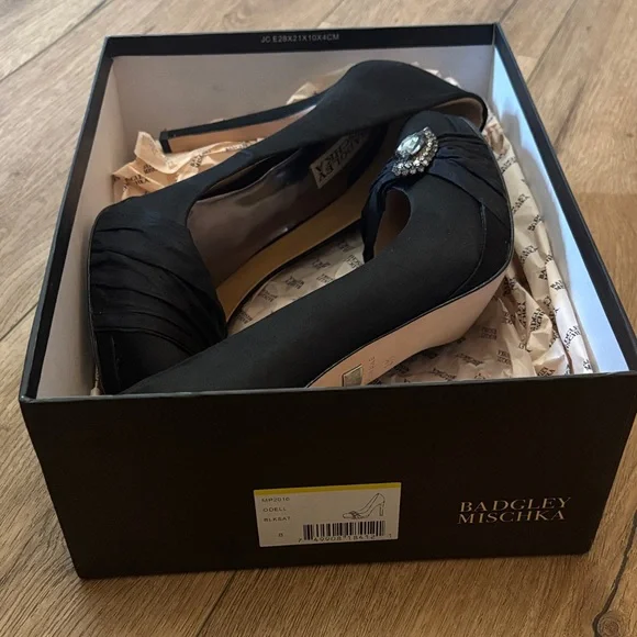 Badgley Mischka Black Heels with Embellishment - Picture 7 of 8